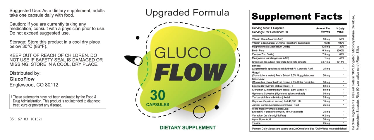 GlucoFlow blood sugar supplement Facts